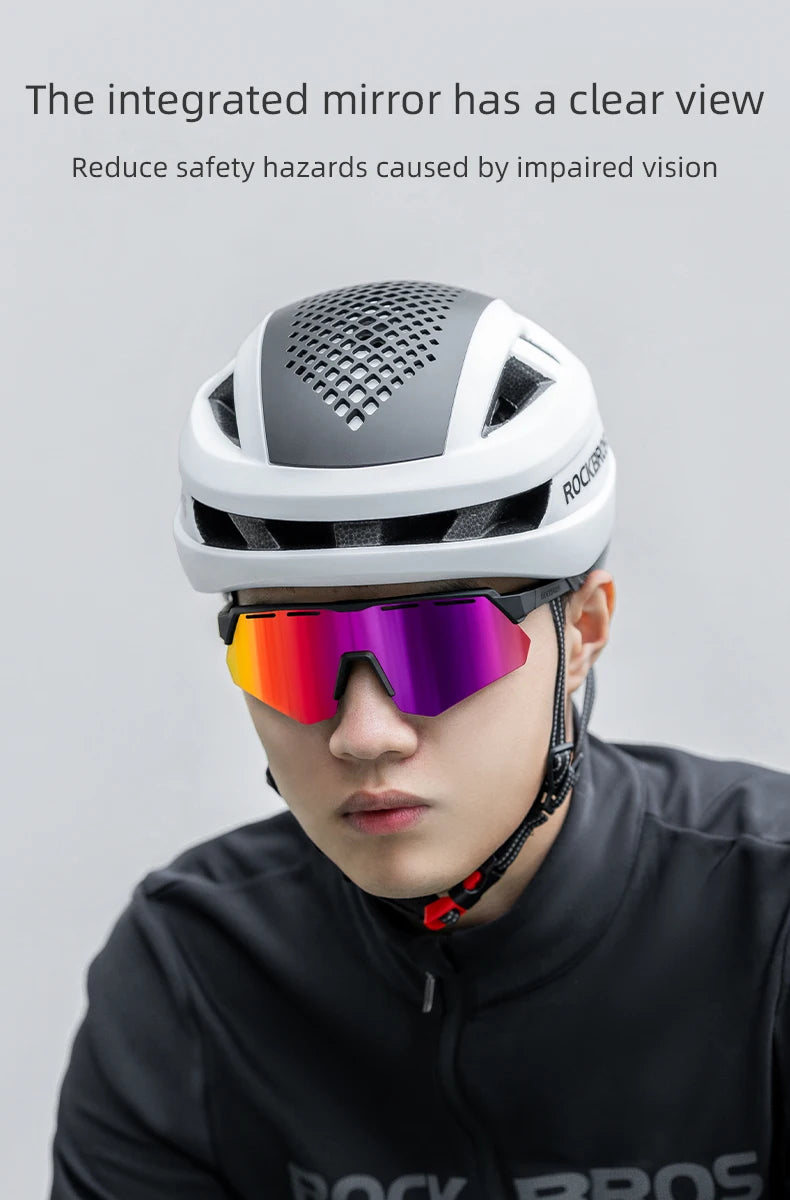 ROCKBROS Cycling Polarized Glasses 4Lens Interchangeable Myopia Frame Sunscreen UV400 Protection Sunglasses Men MTB Bike Glasses - happyshop365247