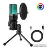Condenser Professional Microphone Mic For PC Laptop Computer Gaming USB Wired Streaming Podcast Studio Mike Kit Gamer Accessory