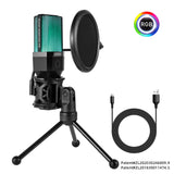Condenser Professional Microphone Mic For PC Laptop Computer Gaming USB Wired Streaming Podcast Studio Mike Kit Gamer Accessory