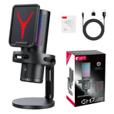 Condenser Professional Microphone Mic For PC Laptop Computer Gaming USB Wired Streaming Podcast Studio Mike Kit Gamer Accessory