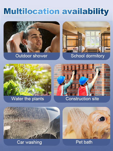 Portable Outdoor Shower Set Handheld Shower Head Adjustable Flow Camping Shower for Hiking Backpacking Beach Traveling Gardening
