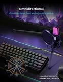 Condenser Professional Microphone Mic For PC Laptop Computer Gaming USB Wired Streaming Podcast Studio Mike Kit Gamer Accessory