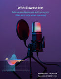Condenser Professional Microphone Mic For PC Laptop Computer Gaming USB Wired Streaming Podcast Studio Mike Kit Gamer Accessory