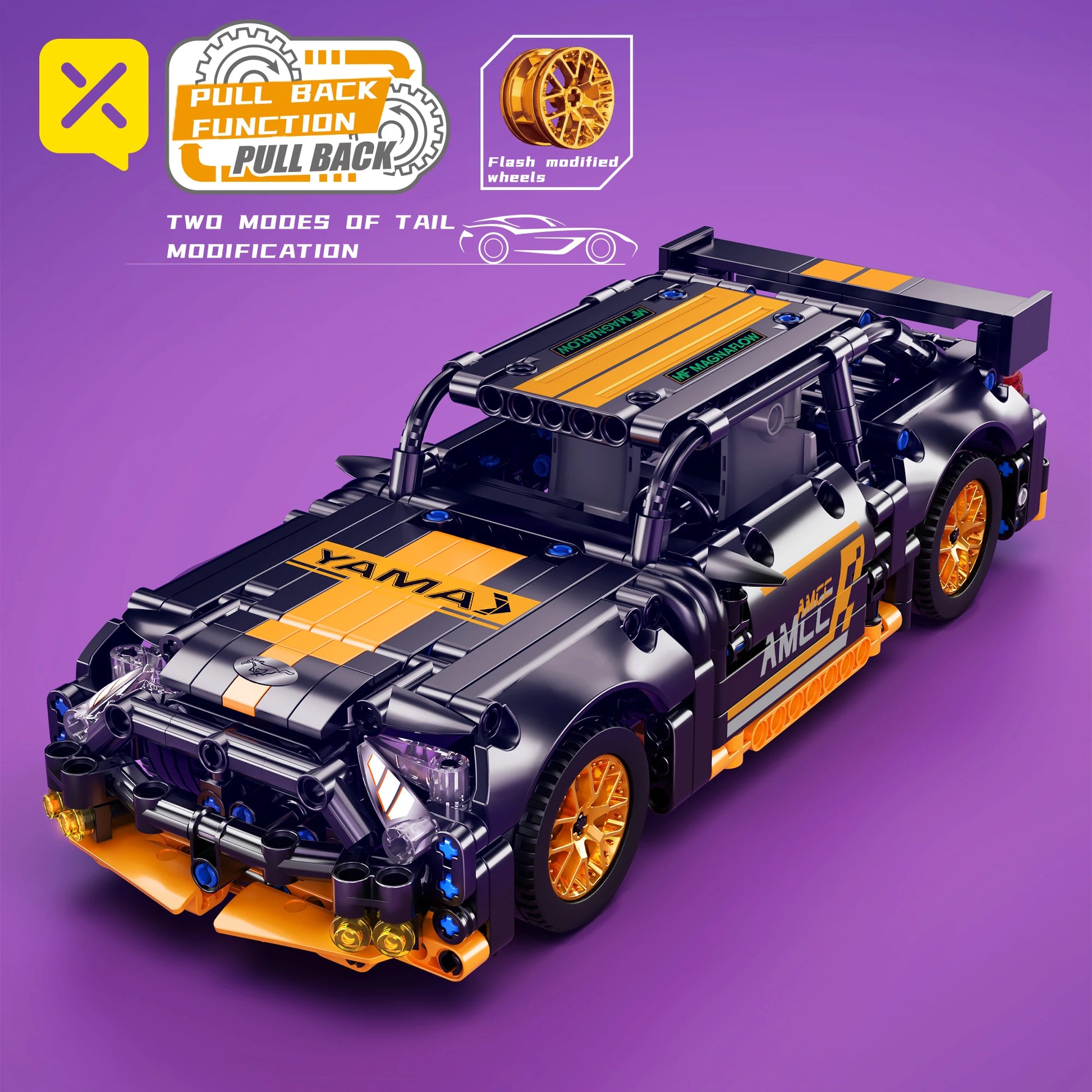 ToylinX 1/18 Sports Car Series Collectible Car 520pcs Building Technology Model Boy Kids Educational Racing Toy for Festive gift - happyshop365247