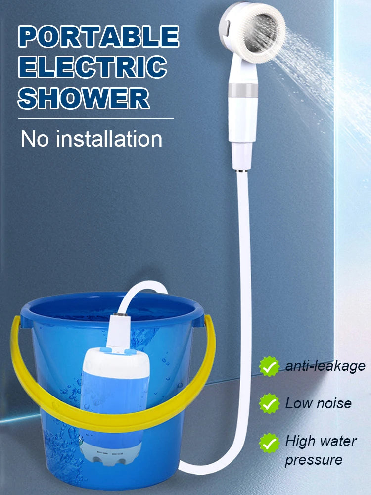 Portable Outdoor Shower Set Handheld Shower Head Adjustable Flow Camping Shower for Hiking Backpacking Beach Traveling Gardening - happyshop365247