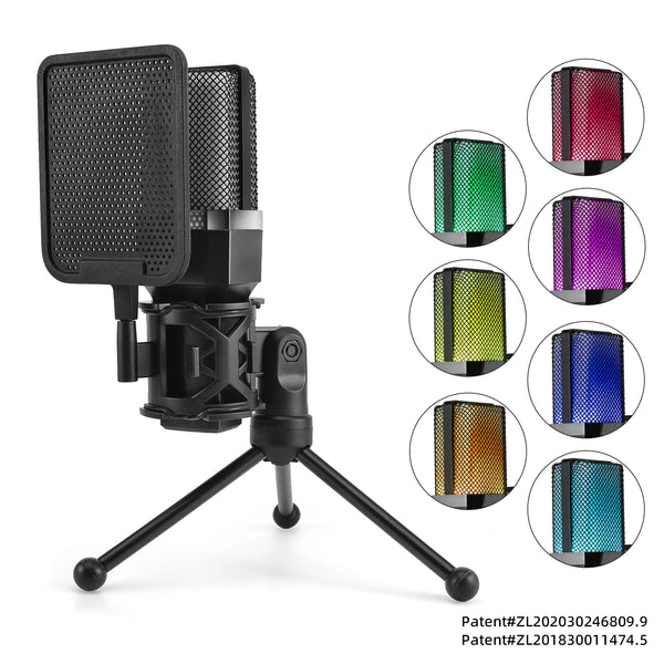 Condenser Professional Microphone Mic For PC Laptop Computer Gaming USB Wired Streaming Podcast Studio Mike Kit Gamer Accessory