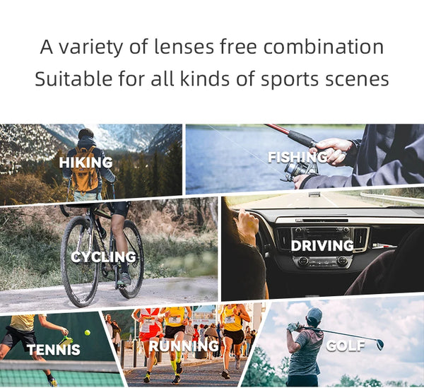 ROCKBROS Cycling Polarized Glasses 4Lens Interchangeable Myopia Frame Sunscreen UV400 Protection Sunglasses Men MTB Bike Glasses