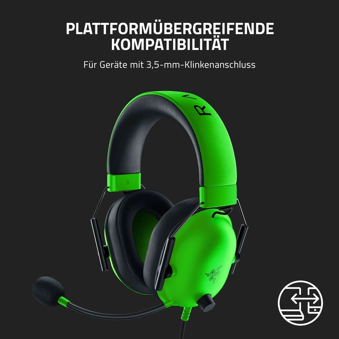 Razer BlackShark V2 X Wired Esports Headset Advanced Passive Noise Cancellation, 7.1 Surround Sound, Hyperclear Cardioid Mic - happyshop365247
