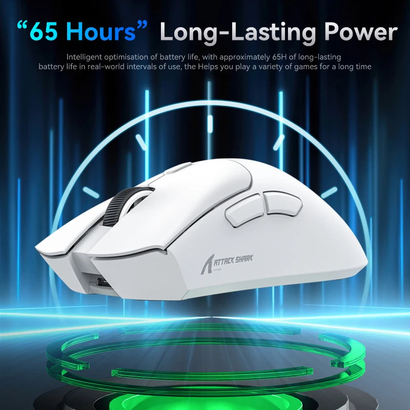 Attack Shark R1 Bluetooth Mouse,18000dpi,PAW3311,Wiredless Tri-mode Connection, Macro Gaming Mouse - happyshop365247