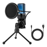 Condenser Professional Microphone Mic For PC Laptop Computer Gaming USB Wired Streaming Podcast Studio Mike Kit Gamer Accessory