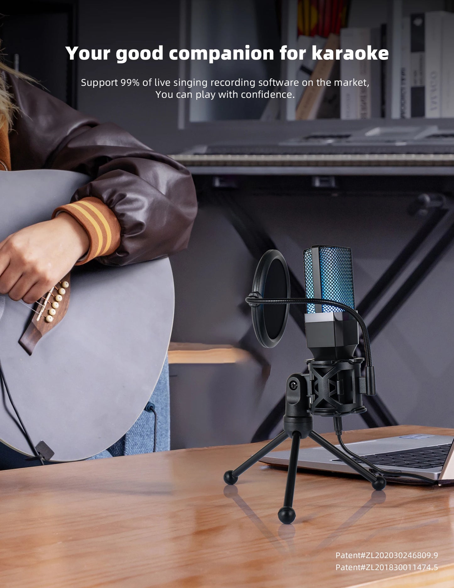 Condenser Professional Microphone Mic For PC Laptop Computer Gaming USB Wired Streaming Podcast Studio Mike Kit Gamer Accessory - happyshop365247