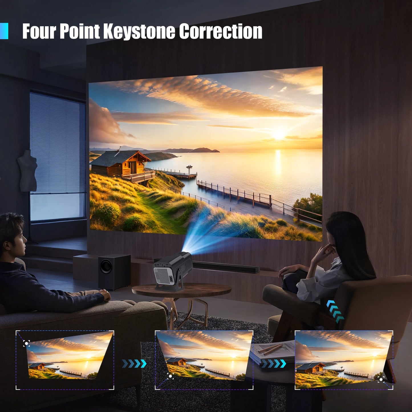 Magcubic Netflix Officially Licensed Native 1080P HY320 NTV Projector 4K 500ANSI Prime Video YouTube WIFi BT5.2 Android 13 Voice - happyshop365247