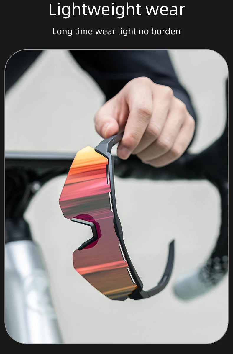 ROCKBROS Cycling Polarized Glasses 4Lens Interchangeable Myopia Frame Sunscreen UV400 Protection Sunglasses Men MTB Bike Glasses - happyshop365247