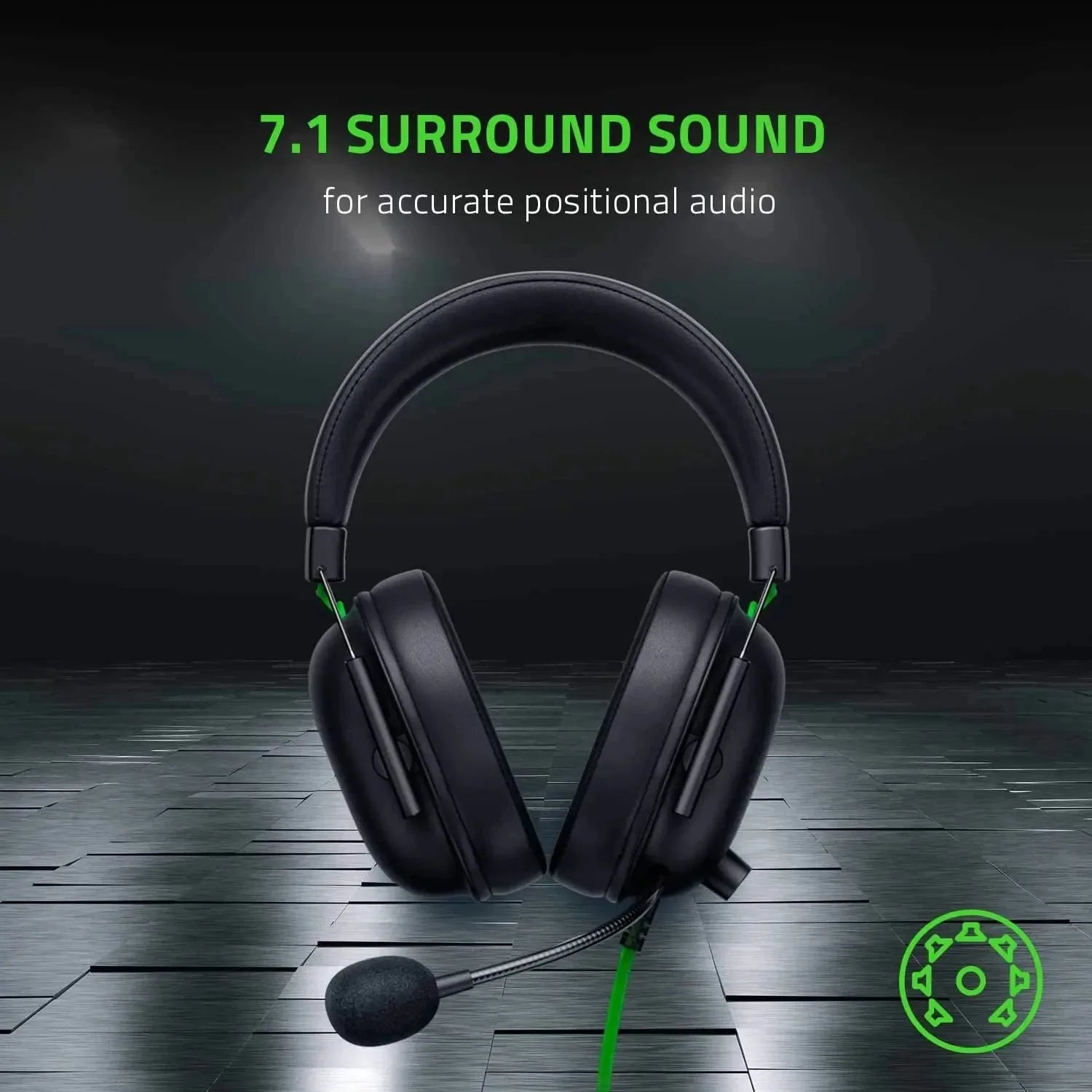 Razer BlackShark V2 X Wired Esports Headset Advanced Passive Noise Cancellation, 7.1 Surround Sound, Hyperclear Cardioid Mic - happyshop365247