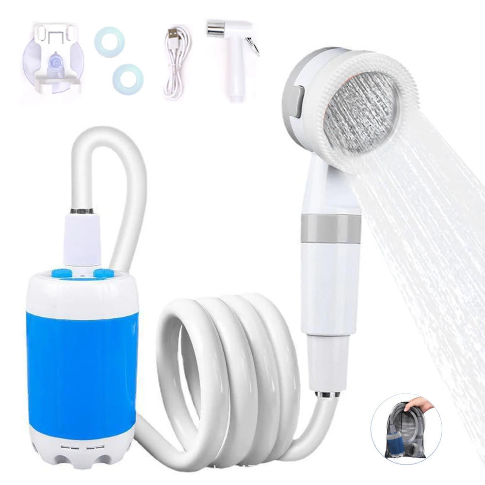 Portable Outdoor Shower Set Handheld Shower Head Adjustable Flow Camping Shower for Hiking Backpacking Beach Traveling Gardening - happyshop365247
