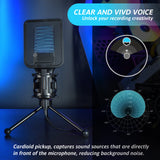 Condenser Professional Microphone Mic For PC Laptop Computer Gaming USB Wired Streaming Podcast Studio Mike Kit Gamer Accessory
