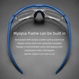 ROCKBROS Cycling Polarized Glasses 4Lens Interchangeable Myopia Frame Sunscreen UV400 Protection Sunglasses Men MTB Bike Glasses