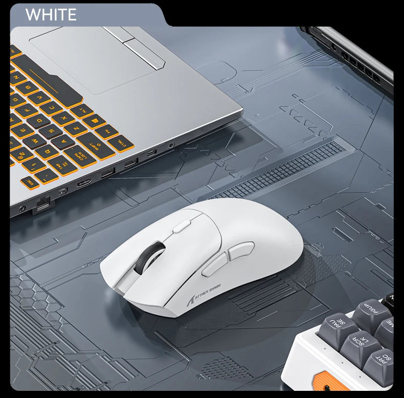 Attack Shark R1 Bluetooth Mouse,18000dpi,PAW3311,Wiredless Tri-mode Connection, Macro Gaming Mouse - happyshop365247