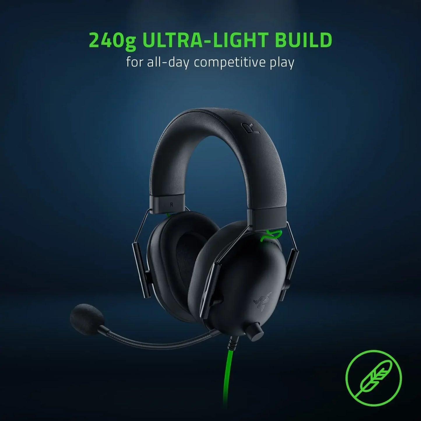 Razer BlackShark V2 X Wired Esports Headset Advanced Passive Noise Cancellation, 7.1 Surround Sound, Hyperclear Cardioid Mic - happyshop365247
