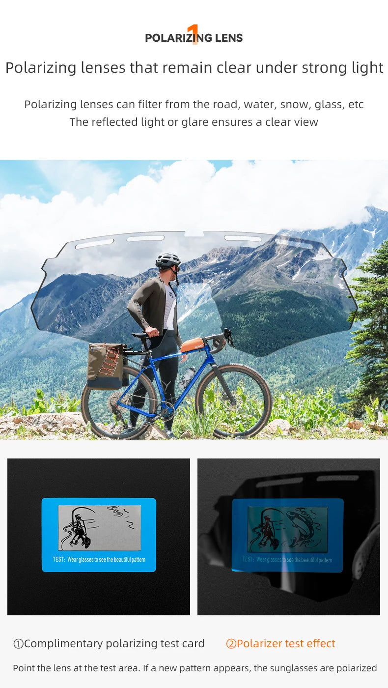 ROCKBROS Cycling Polarized Glasses 4Lens Interchangeable Myopia Frame Sunscreen UV400 Protection Sunglasses Men MTB Bike Glasses - happyshop365247