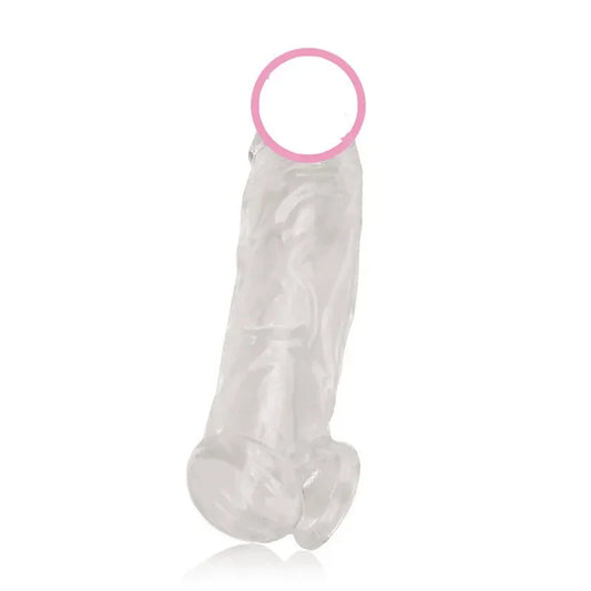 Penis Sleeve Reusable Silicone Condom Enlargement Extender Enhancer Penis Cocks Cover Adult Sex Toys for Men Sexes Accessoires - happyshop365247