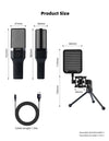 Condenser Professional Microphone Mic For PC Laptop Computer Gaming USB Wired Streaming Podcast Studio Mike Kit Gamer Accessory