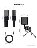 Condenser Professional Microphone Mic For PC Laptop Computer Gaming USB Wired Streaming Podcast Studio Mike Kit Gamer Accessory