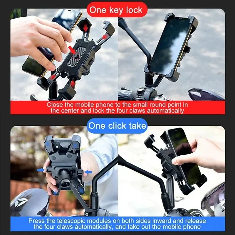 360° Rotatable Electric Bicycle Phone Holder for iPhone Xiaomi Riding MTB Bike Moto Motorcycle Stand Bracket Non-slip Cycling - happyshop365247