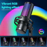 Condenser Professional Microphone Mic For PC Laptop Computer Gaming USB Wired Streaming Podcast Studio Mike Kit Gamer Accessory