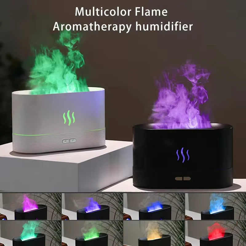 Vissko Aroma Flame Diffuser 180ML Air Humidifier Ultrasonic Aromatherapy Cool Mist Maker Essential Oil Lamp Difusers For Home - happyshop365247