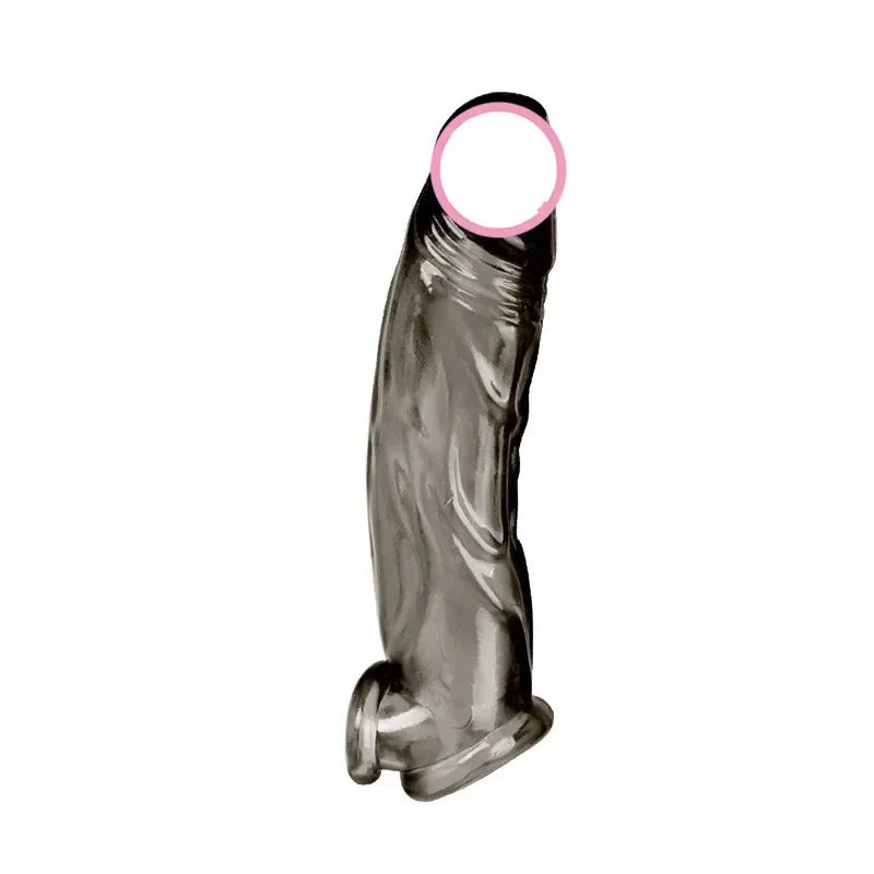 Penis Sleeve Reusable Silicone Condom Enlargement Extender Enhancer Penis Cocks Cover Adult Sex Toys for Men Sexes Accessoires - happyshop365247