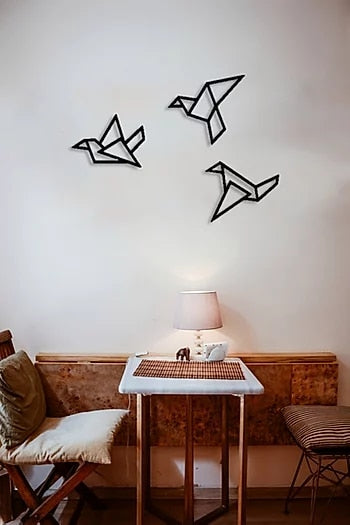 Metal Wall Decor and Art, Origami Birds, Metal Design on Wall, metal Art Decor Home Office Decoration Living Room Decor - happyshop365247