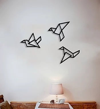 Metal Wall Decor and Art, Origami Birds, Metal Design on Wall, metal Art Decor Home Office Decoration Living Room Decor - happyshop365247