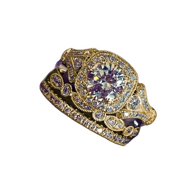 Three-piece Zircon Ring For European And American Women