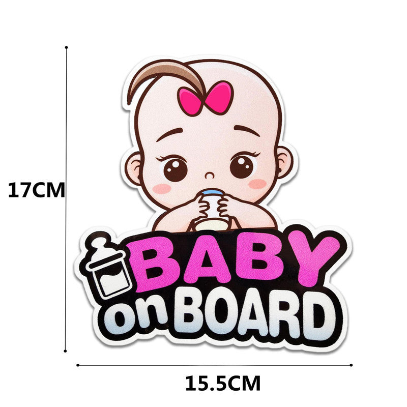 Cross-border Exclusive Sale Baby On Board Bumper Stickers Baby Baby Princess Feeding Bottle Car Reflective Stickers B033