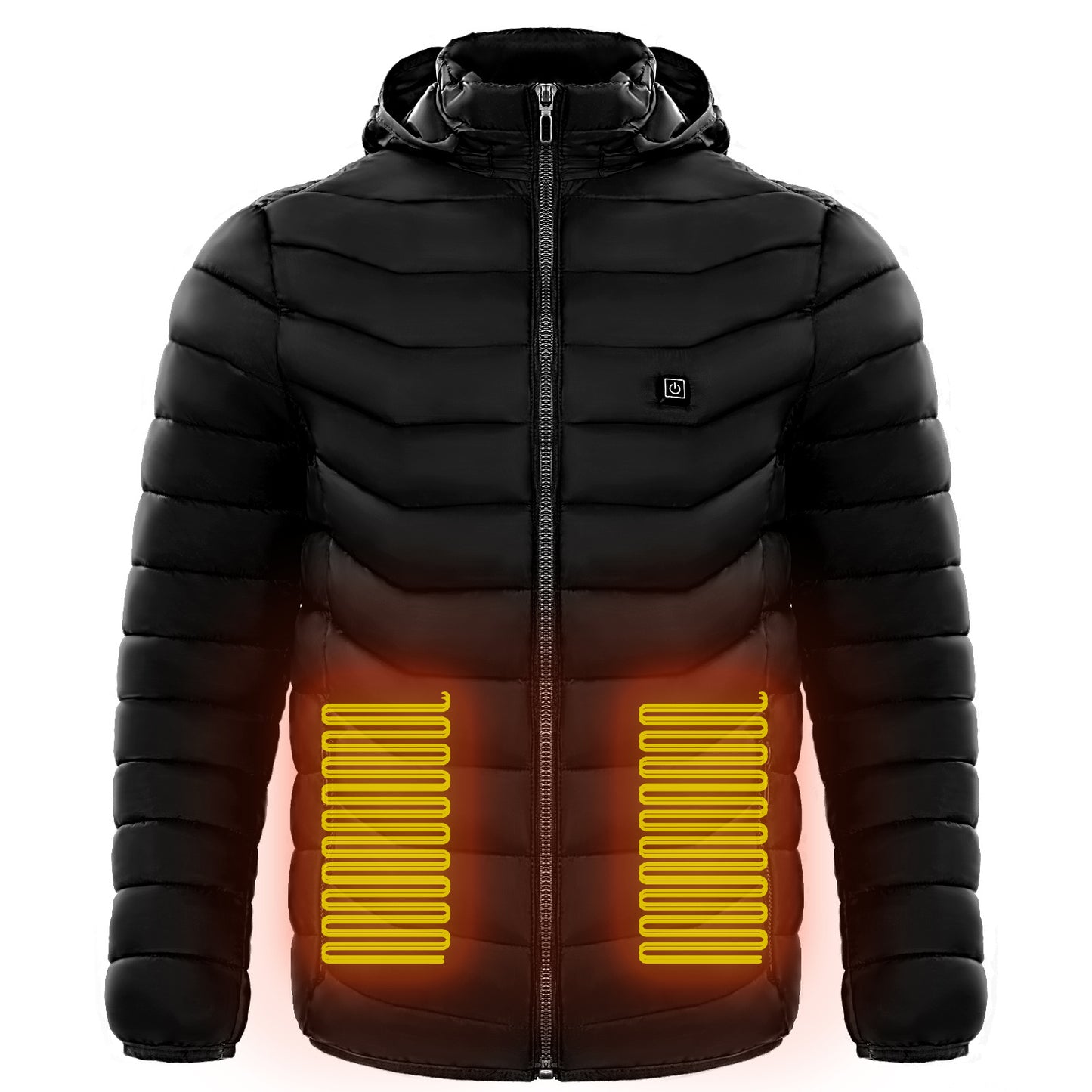 Men Heated Puffer Jacket Electric Heating Coat Insulated Hood Windbreaker 9Heat Zones - happyshop365247