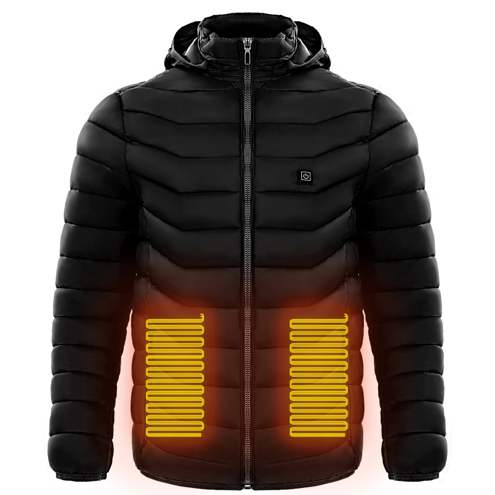 Men Heated Puffer Jacket Electric Heating Coat Insulated Hood Windbreaker 9Heat Zones - happyshop365247