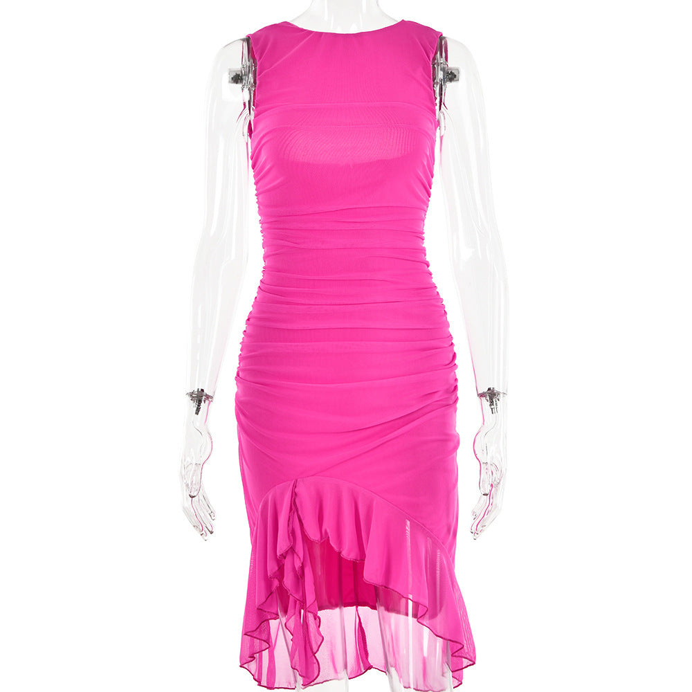 Summer Slim Skinny Sleeveless Dress For Women Fashion Party Club Dresses - happyshop365247