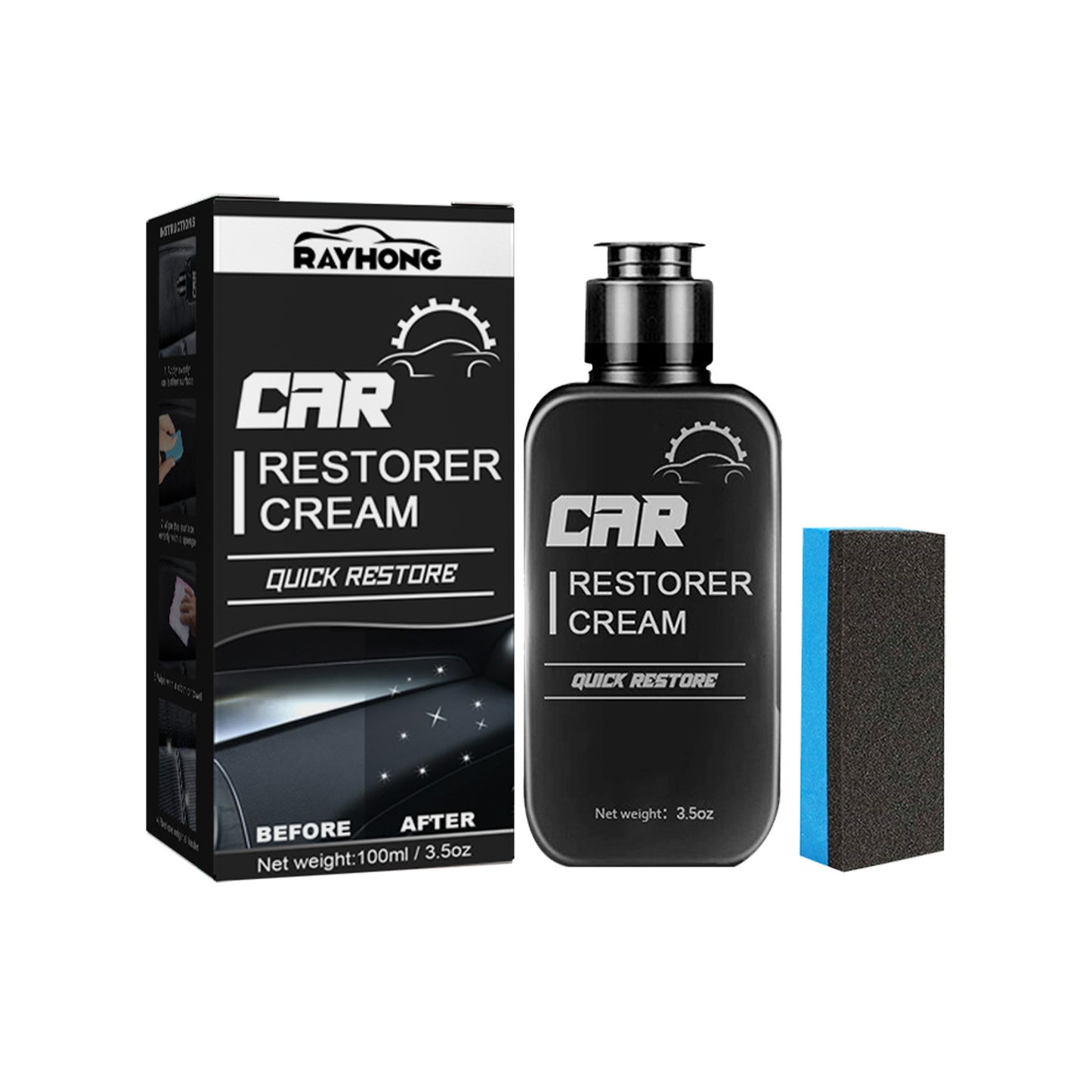 Rayhong Car Interior Renovation Agent Coated Plastic Dashboard Wax Dustproof Polished Leather Maintenance