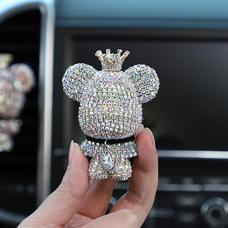 Creative Diamond-studded  Bear Perfume Clip For Car Air Outlet