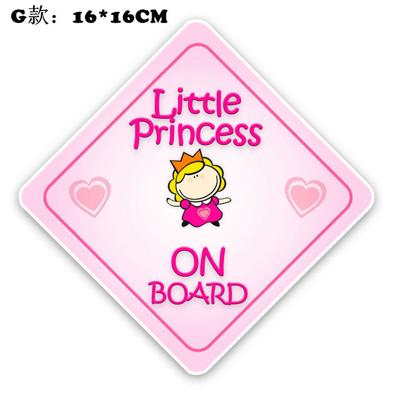 Cross-border Exclusive Sale Baby On Board Bumper Stickers Baby Baby Princess Feeding Bottle Car Reflective Stickers B033