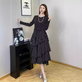 Long Sleeve A- Line Skirt Slimming Fall Women's Clothing - happyshop365247