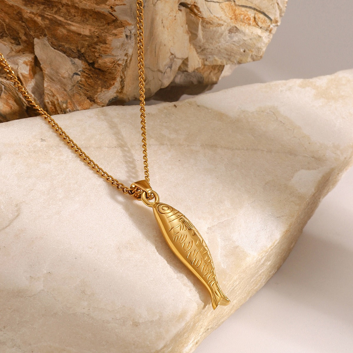 18K Goldfish Shaped Trendy Unique Necklace - happyshop365247