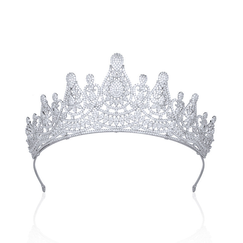 Tiara Micro-inlaid Zircon Crown Wedding Tiara - happyshop365247