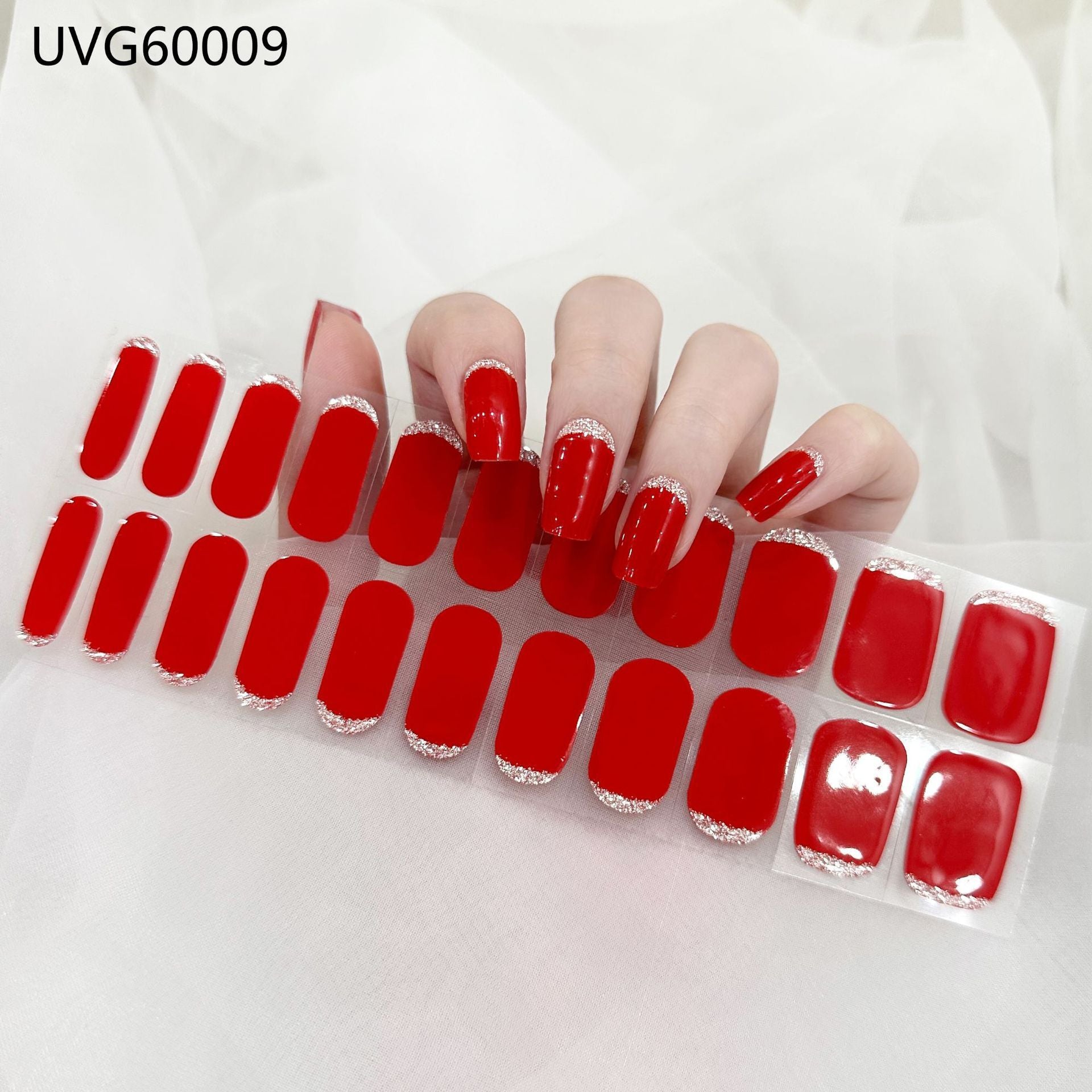 Blush Nail Stickers Uv Semi-baked Gel - happyshop365247