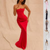 Slim Tube Top Long Dress Sexy Fashion Bandeau Backless Party Evening Dresses For Women Clothing - happyshop365247