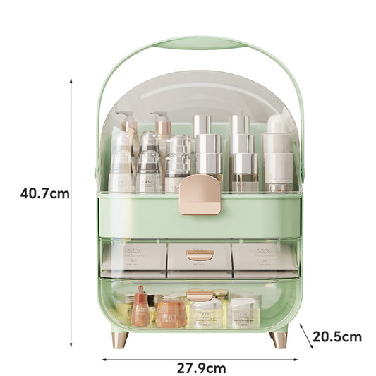 Makeup Organizer With Skincare Holder - Acrylic Cosmetic Storage Box, 4 Colors - Vanity & Bathroom Counter Organizer - Perfect Teen Girl Gift - happyshop365247