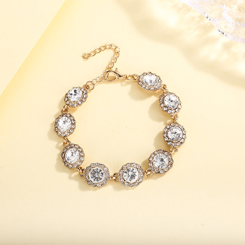 Stylish Zircon-studded Diamond Bracelet For Women