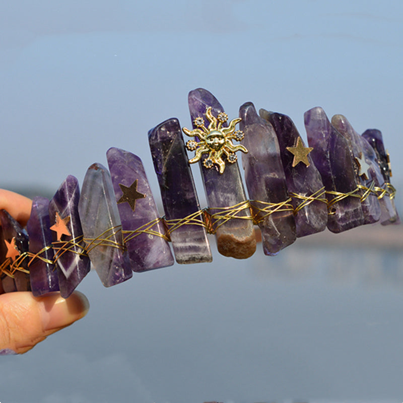 Natural Crystal Crown Hair Band - happyshop365247