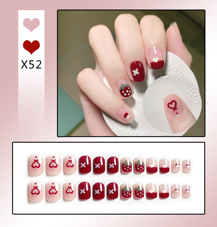 French Worn Removable Nails And Diamonds - happyshop365247